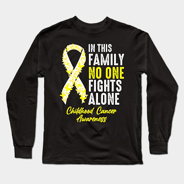 No One Fights Alone Childhood Cancer Long Sleeve T-Shirt by JB.Collection